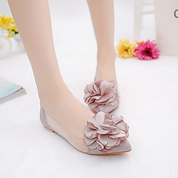 Women's Flats Spring / Fall Ballerina / Pointed Toe Leatherette Outdoor / Office & Career / Casual Flat Heel Applique