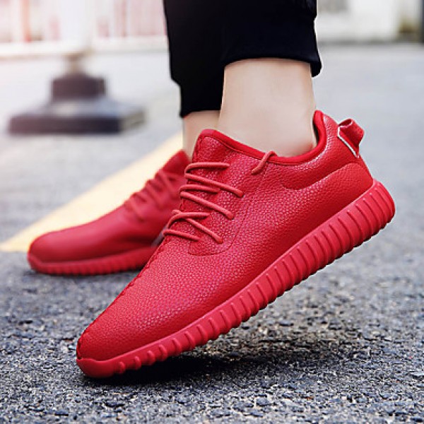 Women's Athletic Shoes Spring / Summer / Fall / Winter Others PU Athletic / Casual Flat Heel Lace-up Black / Red / White Walking / Running