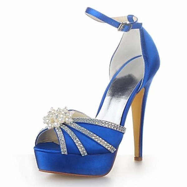 Women's Summer Heels Satin Wedding Stiletto Heel P...