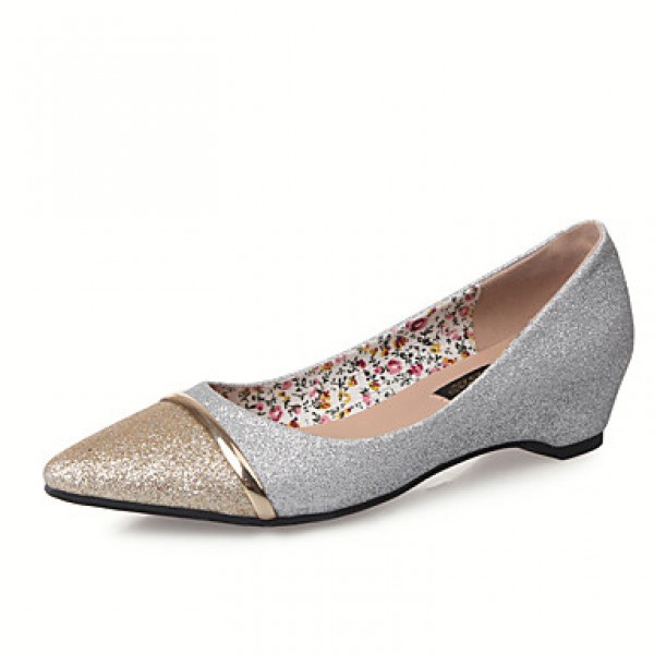 Women's Shoes GlitterLeatherette Flat Heel WedgesP...