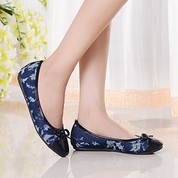 Women's Shoes Fabric / Leatherette Flat Heel Comfort / Round Toe / Closed Toe Loafers Casual Blue