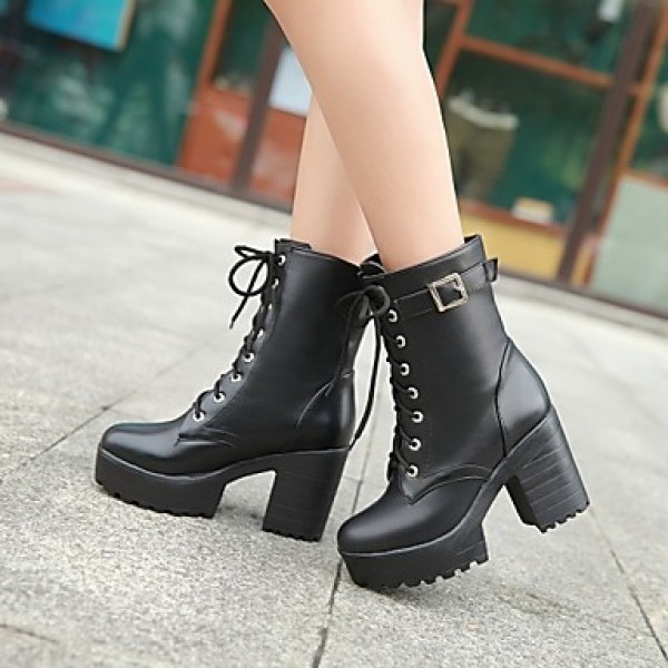 Women's Shoes Leatherette Chunky Heel Platform / R...