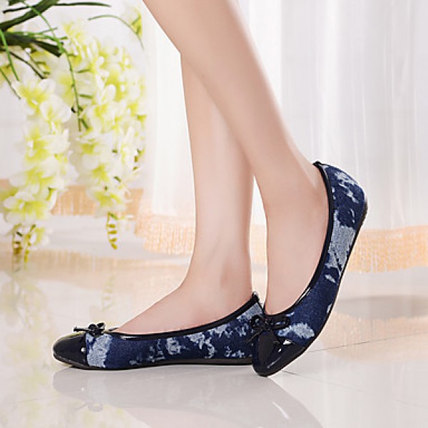 Women's Shoes Fabric / Leatherette Flat Heel Comfort / Round Toe / Closed Toe Loafers Casual Blue