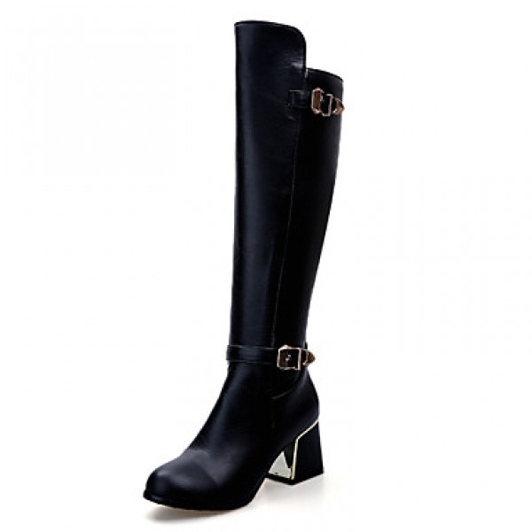 Women's Shoes Chunky Heel Riding Boots/Round Toe B...