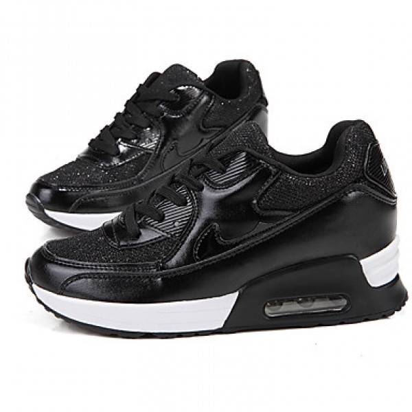 Women's Athletic Shoes Spring / Fall Comfort Tulle Casual Flat Heel Black / Pink / Silver Sneaker